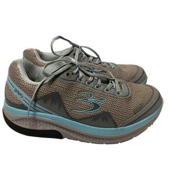 GDefy Gravity Defyer Mighty Walk Athletic Shoes Womens Size 8 Gray Aqua Sneaker - Picture 1 of 7